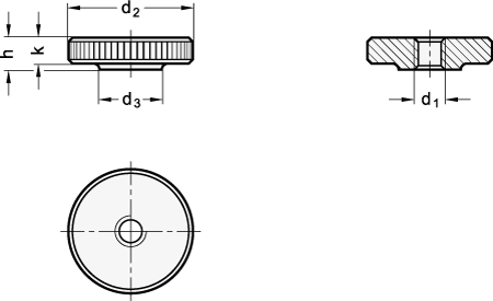 Flat Knurled Nuts DIN 467 sketch