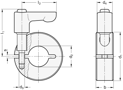 Geschlitzte Edelstahl Stellringe GN 706.4 Skizze