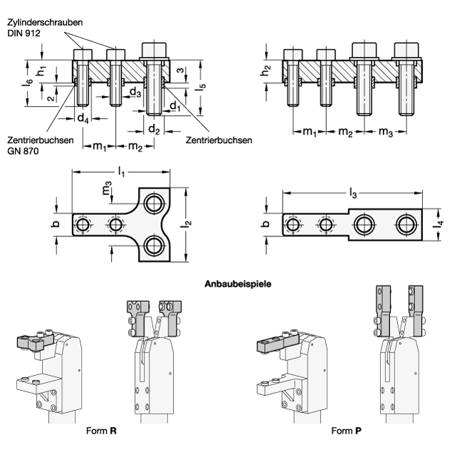 Spannbackenhalter GN 868 Skizze