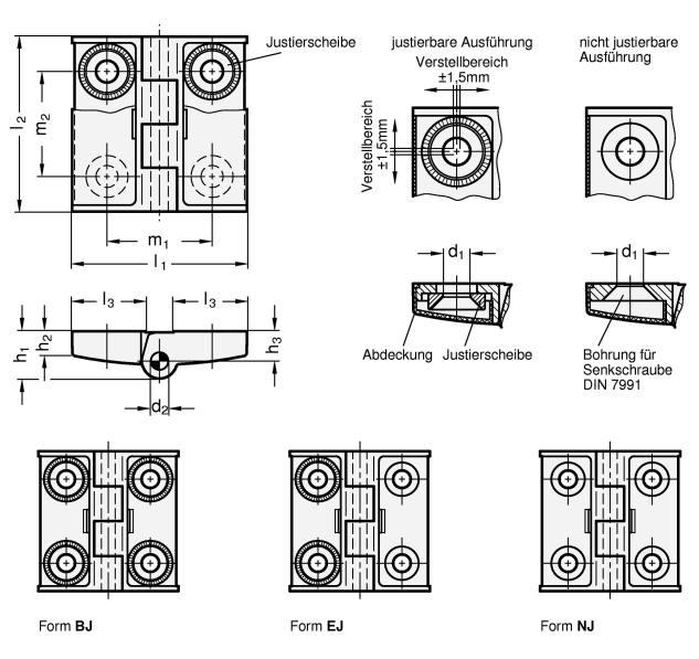 Scharniere GN 238 Skizze