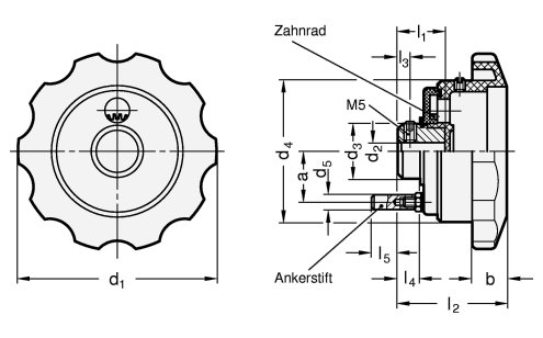 Handraeder Kunststoff GN 577.9 Skizze