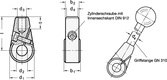 Edelstahl Klemmnaben GN 150.5 Skizze