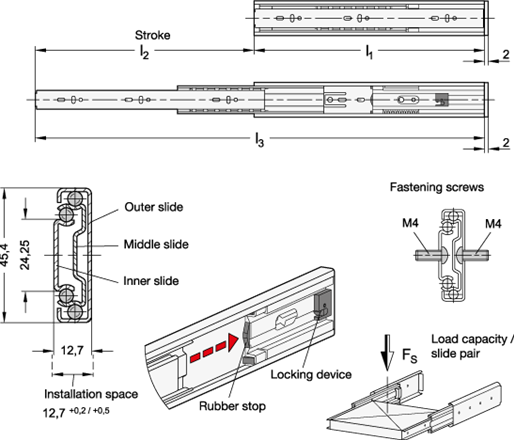 Telescopic Slides GN 1414 sketch
