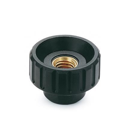 Knurled Nuts plastic  bushing in brass GN 590