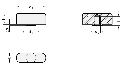 Edelstahl Fluegelmuttern Sinterstahl 1.4404  matt gestrahlt GN 432 Skizze