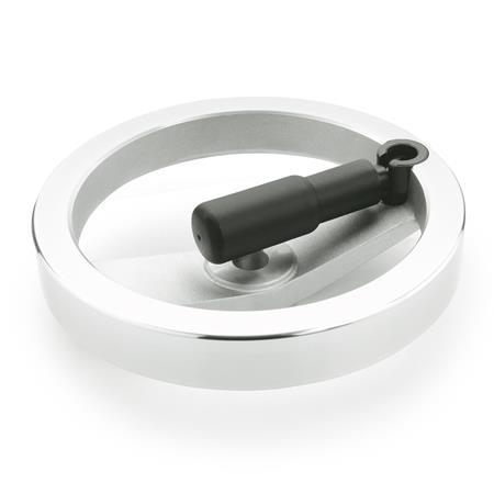 Handwheels with Retractable Handle aluminum  rim polished  handle locked GN 322.3