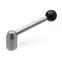 Adjustable Stainless Steel Tension Levers with threaded insert GN 212.5 thumbnail