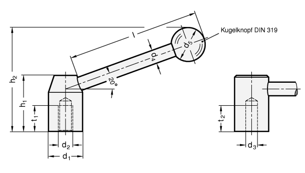 Spannhebel GN 212 Skizze