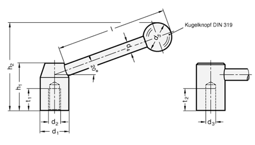 Spannhebel GN 212 Skizze