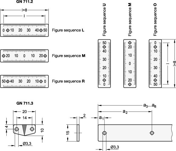 Rulers Aluminium GN 711.2 sketch
