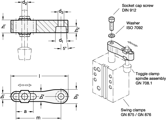 Clamping Arms GN 875.2 sketch