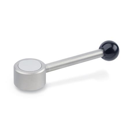 Flat Adjustable Stainless Steel Tension Levers with threaded insert GN 125.5