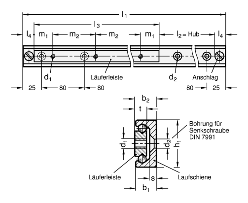 Linearkugellager GN 2402 Skizze