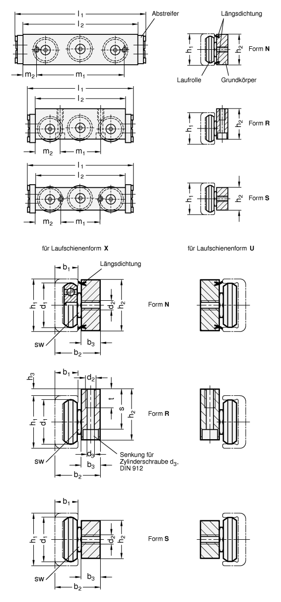 Rollenlaeufer GN 2424 Skizze