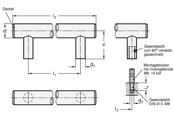 Edelstahl Rohrgriffe GN 666.7 Skizze