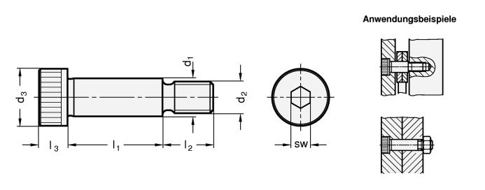 Edelstahl Passschrauben ISO 7379 Skizze