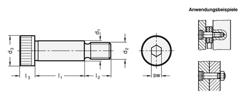 Edelstahl Passschrauben ISO 7379 Skizze