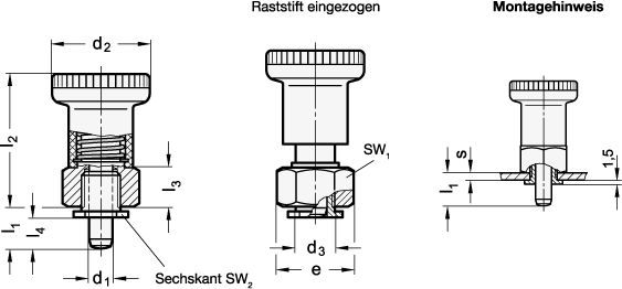 Rastbolzen GN 607.2 Skizze