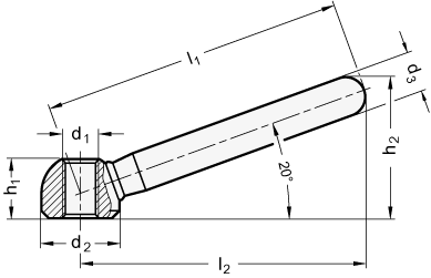 Stainless Steel Clamp Nuts matte shot blasted GN 99.6 sketch