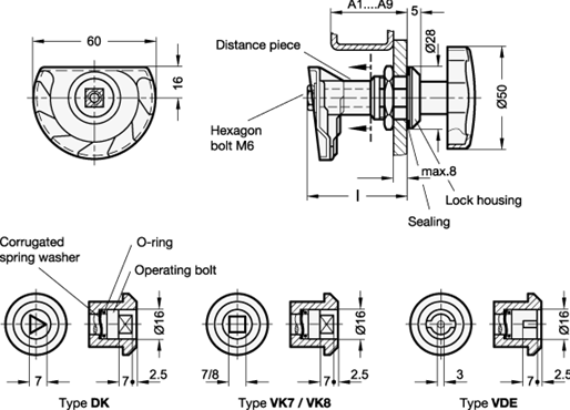 Stainless Steel Latches GN 119 sketch