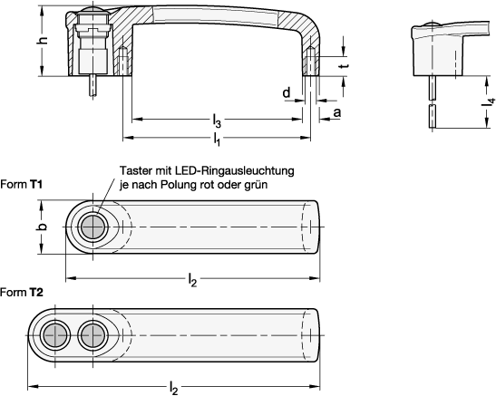 Buegelgriffe GN 422 Skizze