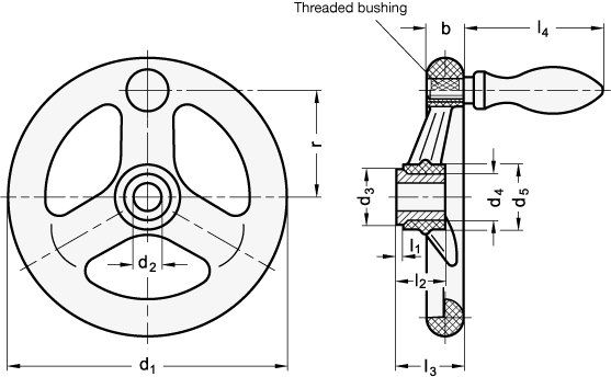 Spoked Handwheels GN 555 sketch