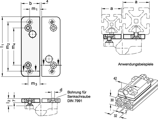 Montageplatten GN 239.8 Skizze