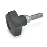 Safety Star Knobs Threaded stud  steel  blackened  Stainless Steel GN 5337.3 thumbnail