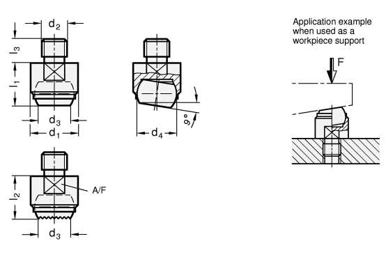 Clamping Pads Steel GN 709.1 sketch