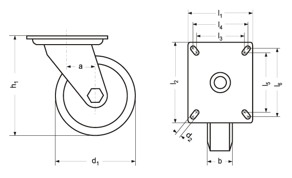 Apparate Lenkrollen HA 5101 Skizze