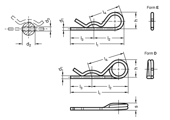 Edelstahl Federstecker GN 1024 Skizze