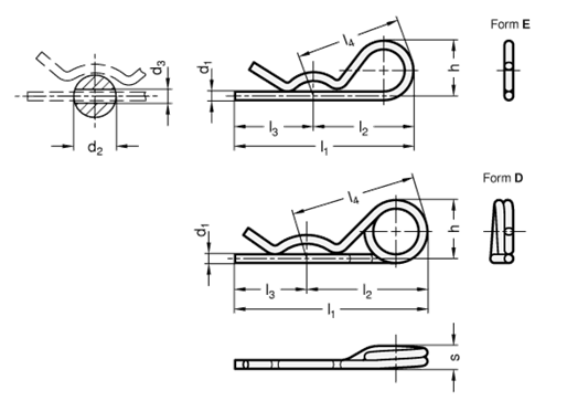 Edelstahl Federstecker GN 1024 Skizze