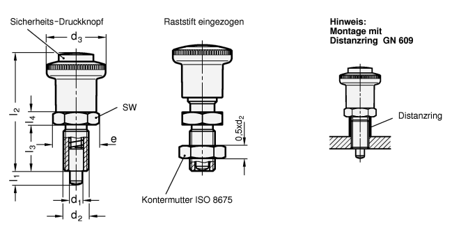 Rastbolzen GN 414 Skizze