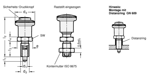 Rastbolzen GN 414 Skizze