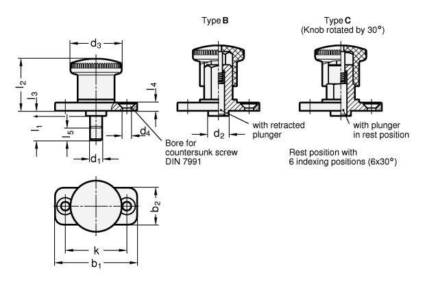 Mini Indexing Plungers GN 822.8 sketch