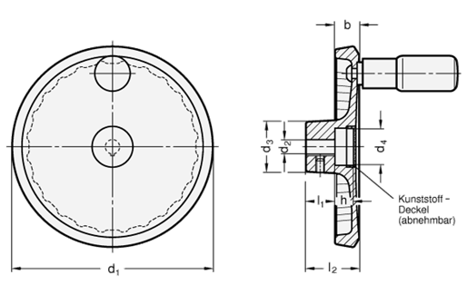 Scheibenhandrad  100 GN 923.30 Skizze