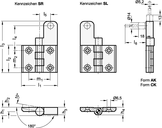 Schaltscharniere GN 239.4 Skizze