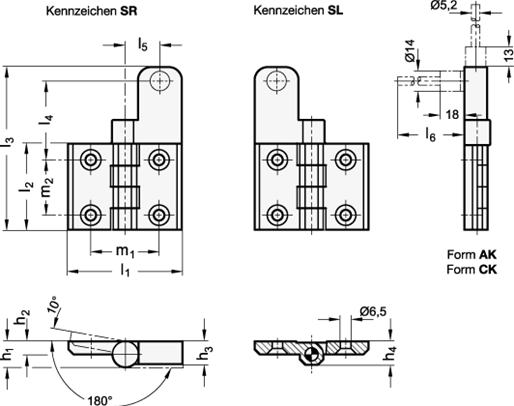 Schaltscharniere GN 239.4 Skizze