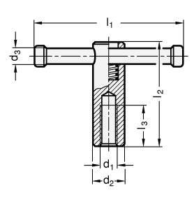 Knebelmuttern Stahl  brueniert DIN 6307 Skizze