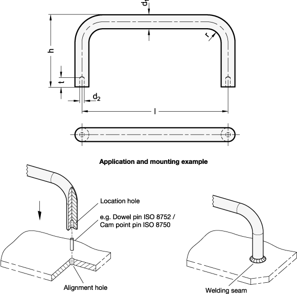 Stainless Steel Cabinet U Handles GN 435.3 sketch