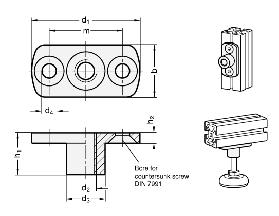 Threaded Flanges GN 3490 sketch