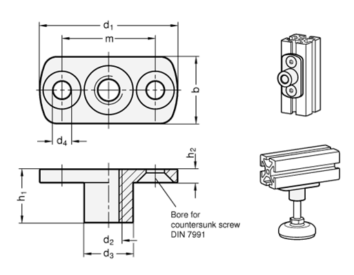 Threaded Flanges GN 3490 sketch