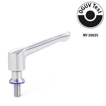 Adjustable Stainless Steel Hand Levers with threaded stud GN 305