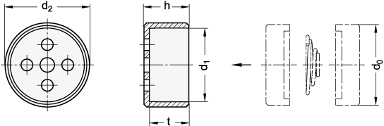 Edelstahl Fuehrungstoepfe GN 187.1 Skizze