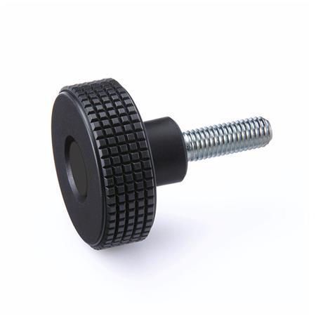 Knurled Screws threaded stud steel  zinc plated GN 534