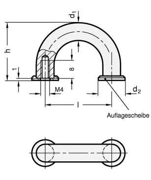 Fingergriffe Stahl verchromt GN 224.1 Skizze