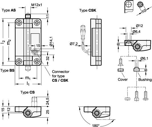 Hinges with Safety Switch GN 239.6 sketch