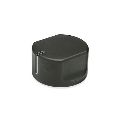Control Knobs aluminium  black anodized GN 729