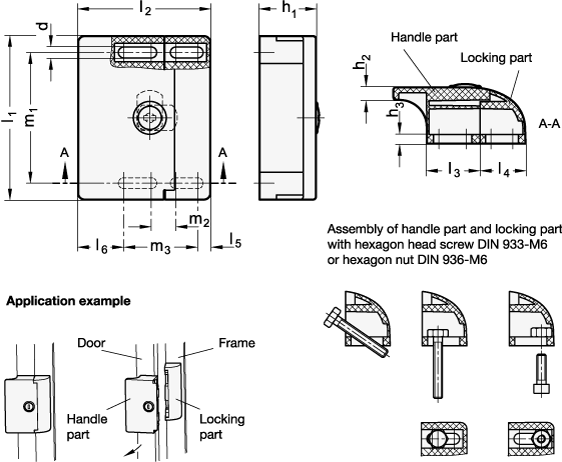 Ledge Handles with Locking GN 932 sketch