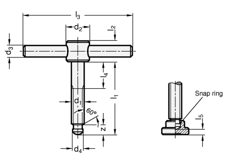 Tommy Screws steel  blackened DIN 6304 sketch